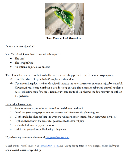 Terra Leaf Showerhead